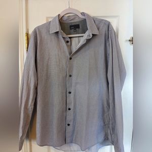 Vince men's size large button down shirt, purple and white, gently used